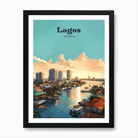 Lagos Nigeria Island Modern Travel Illustration Art Print