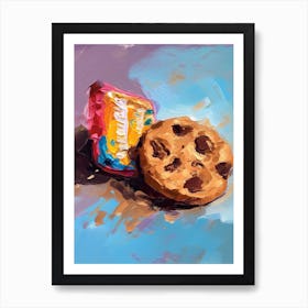 Chocolate Chip Cookie Oil Painting 2 Art Print