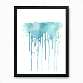 Watercolor Drips On White Background Art Print