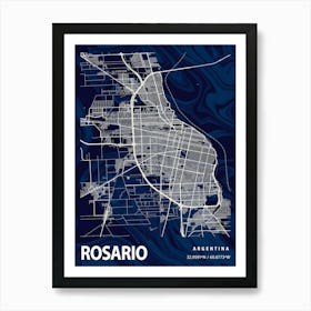 Rosario Crocus Marble Map Art Print