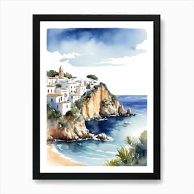 Spanish Ibiza Travel Poster Watercolor Painting (8) Art Print