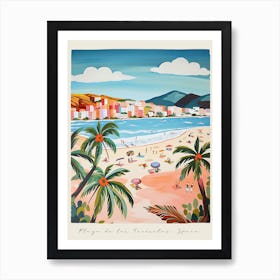 Poster Of Playa De Las Teresitas, Tenerife, Spain, Matisse And Rousseau Style 1 Art Print