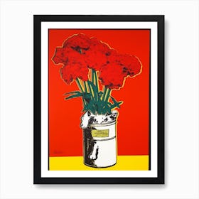 Carnation Still Life 2 Pop Art  Art Print