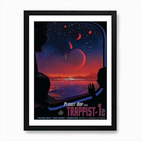 Planet Hop Trappist 1 Vintage Space Poster Art Print