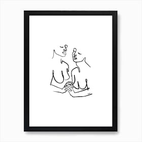 Two Girls Line Art Print