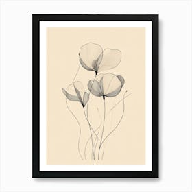 Black And White Flowers 3 Art Print