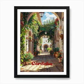 Cordoba Spain Vibrant Digital Travel Art Poster