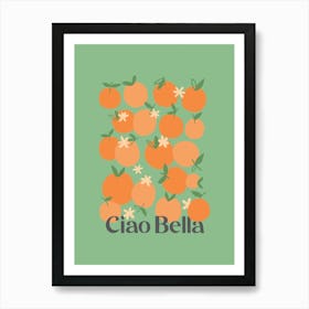 Orange Olive Green, Printable Wall Art, Citrus Fruit Print, Kitchen Decor Art Print