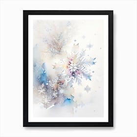 Delicate, Snowflakes, Storybook Watercolours 1 Art Print