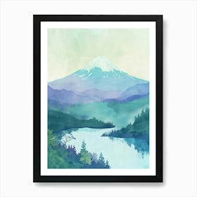 Mount Fuji Japan 3 Retro Illustration Art Print