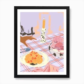 Dinner Party Hand Art Print