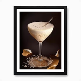 Brandy Alexander Pointillism Cocktail Poster Art Print