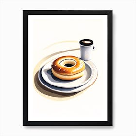 Bagel In New York Diner Tablescape Marker Art Art Print