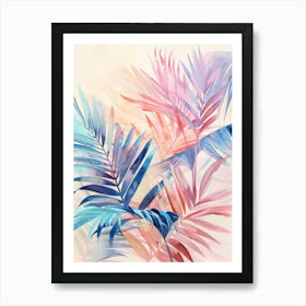 Watercolor Tropical Leaves 2 Art Print