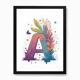 Colorful Letter A Illustration 126 Art Print