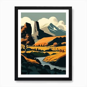 Thingvellir National Park Iceland Retro Art Print