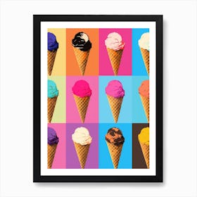 Retro Ice Cream Colour Pop  1 Art Print