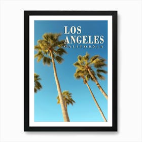 Vintage Los Angeles, California Palm Tree Travel Poster Art Print