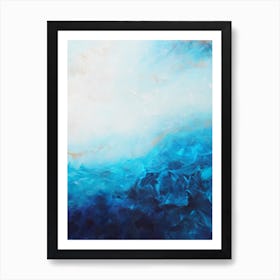 Blue Sea And Gold Painting 2 Art Print