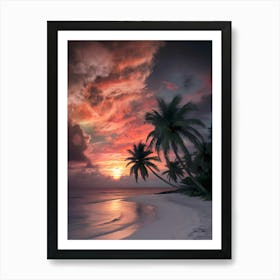 Sunset On The Beach 6 Art Print