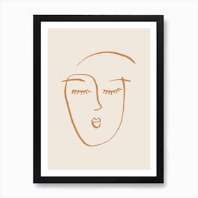 Line Face Girl 2 Art Print