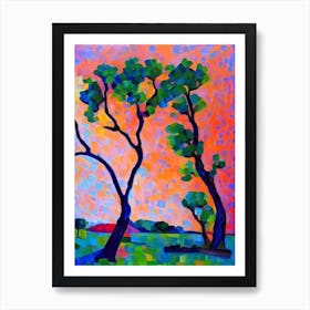 Honey Mesquite Tree Cubist Art Print