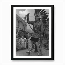 A Member Of The Forest Service Who Is Participating In Indian Dances At The Fiesta, Taos, New Mexico By Russell Lee Art Print