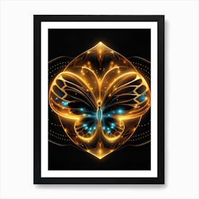 Golden Butterfly 50 Art Print