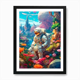 Astronaut In Space Art Print