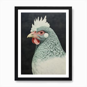 Ohara Koson Inspired Bird Painting Chicken 8 Art Print