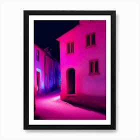 Street Lights At Night Art Print