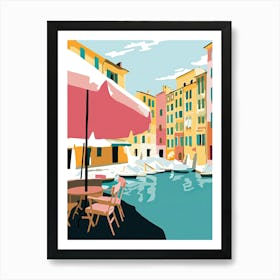 Portofino, Italy, Flat Pastels Tones Illustration 3 Poster