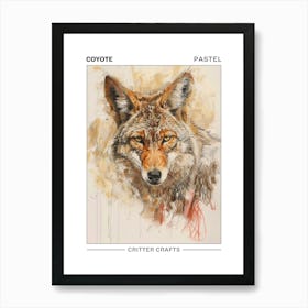Coyote Pastel Watercolour 2 Poster Art Print