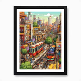 Milan Pixel Art 4 Art Print