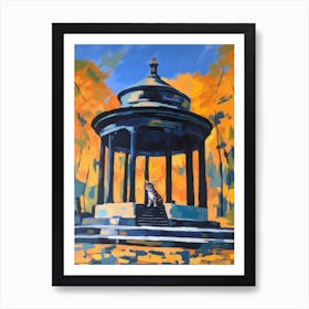 Painting Of A Cat In Parque Del Retiro, Spain In The Style Of Matisse 02 Art Print