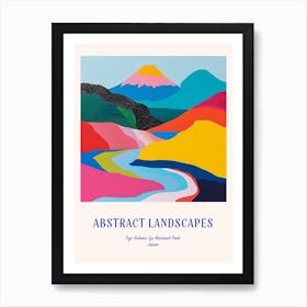 Colourful Abstract Fuji Hakone Izu National Park Japan 3 Poster Blue Art Print