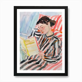 Woman Reading a Book Art Print