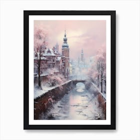 Dreamy Winter Painting Krakow Poland 2 Art Print