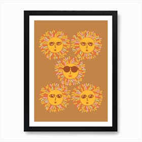 Sunshine Party Boho Ochre Art Print