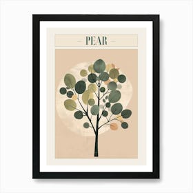 Pear Tree Minimal Japandi Illustration 3 Poster Art Print