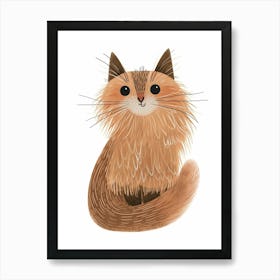 Turkish Angora Cat Clipart Illustration 1 Art Print