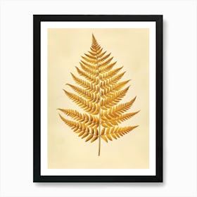 Vintage Illustration Golden Leather Fern 4 Affiche