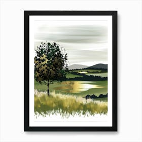 Landscape With Tree 2 Art Print