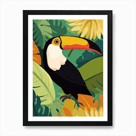 Toucan Jungle Cartoon Illustration 1 Art Print