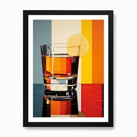 Glass Of Whiskey, Mid century 1 Art Print