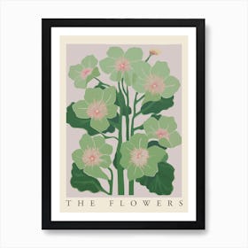 The Flowers Green And Pink Art Print