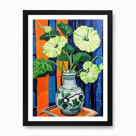 Flowers In A Vase Still Life Painting Moonflower 3 Art Print