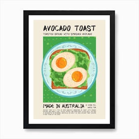 Avocado Toast Green Art Print