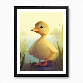 Cute Duckling Scandinavian Style Illustration 4 Art Print