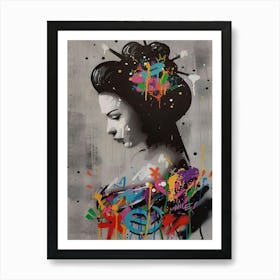 Banksy Inspired Graffiti Decor 1 Art Print